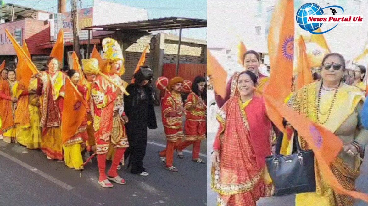 राम मंदिर प्राण प्रतिष्ठा को लेकर निकाली गई भव्य शोभायात्रा, महिलाओं ने पारंपरिक परिधान में सज धज कर यात्रा को बनाया सफल