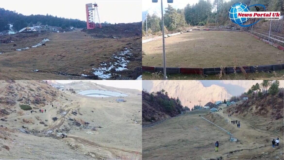 सूबे की एक मात्र शीत कालीन क्रीड़ा स्थली औली बर्फ बिना सूनी सूनी सी आई नजर