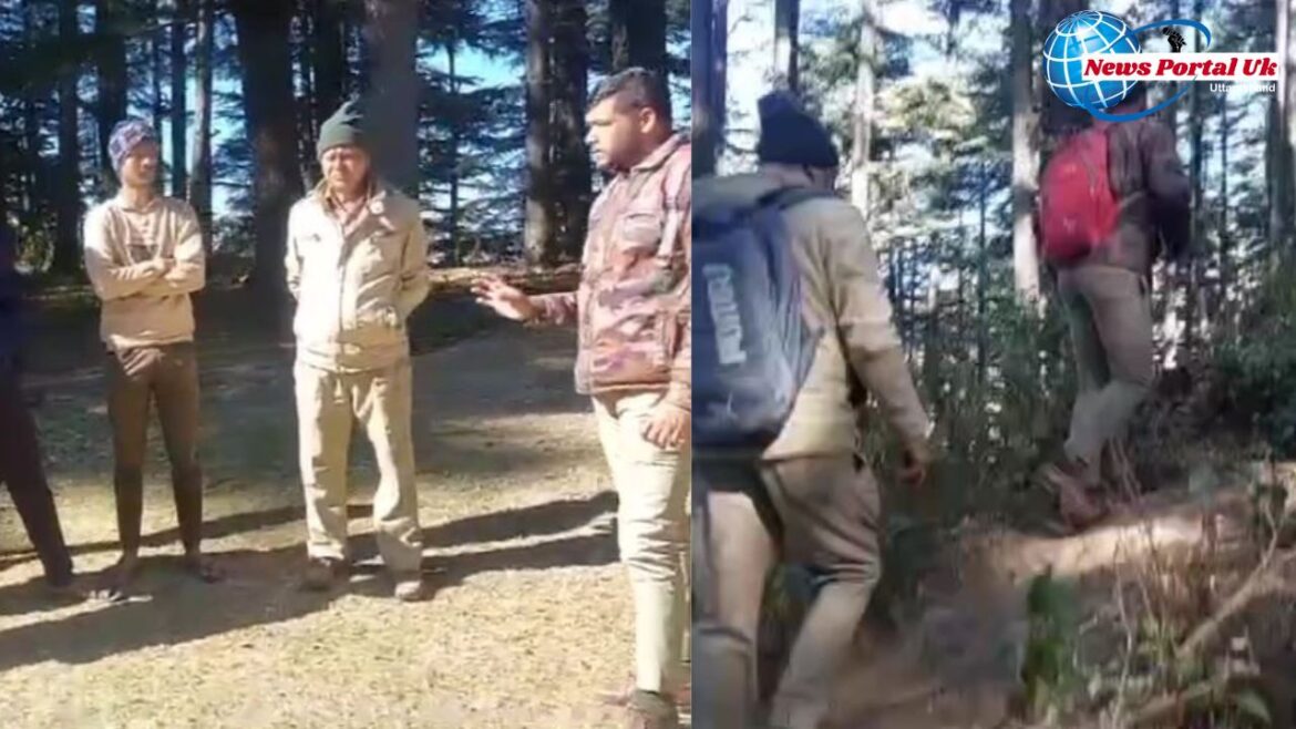 देवदार के पेड़ों की लोपिंग रोकने के लिए वन कर्मियो ने जंगल में करी कार्बिंग