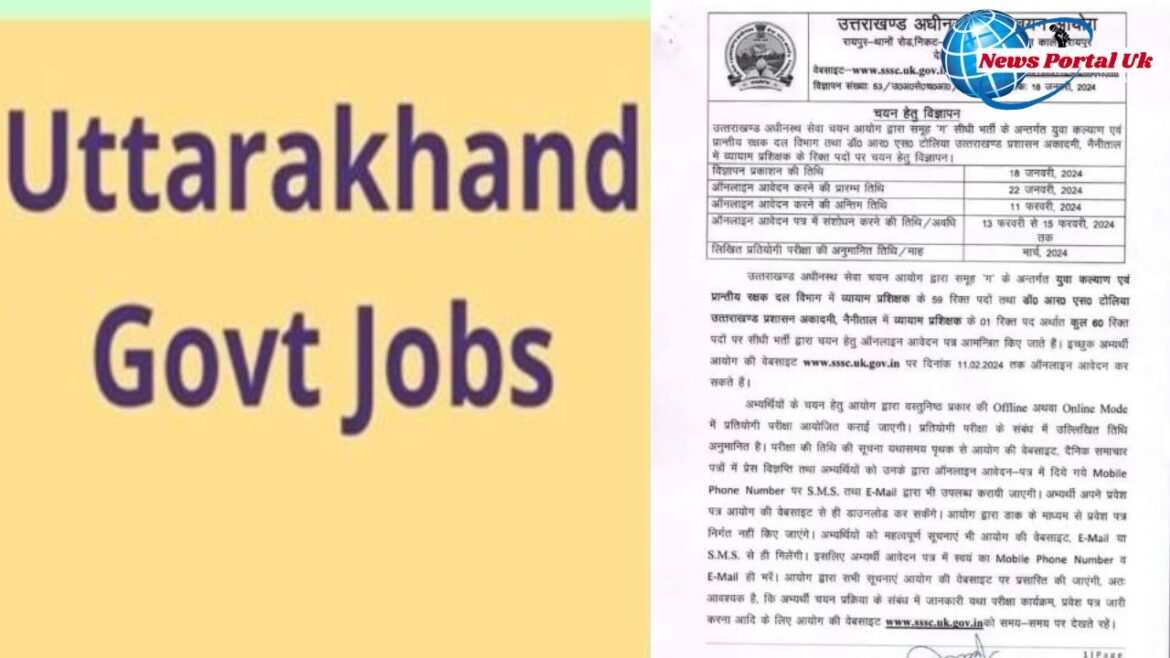 GOVT JOB: बेरोजगारों के लिए अच्छी खबर, उत्तराखंड में समूह “ग” के पदों पर निकली बंपर भर्ती…