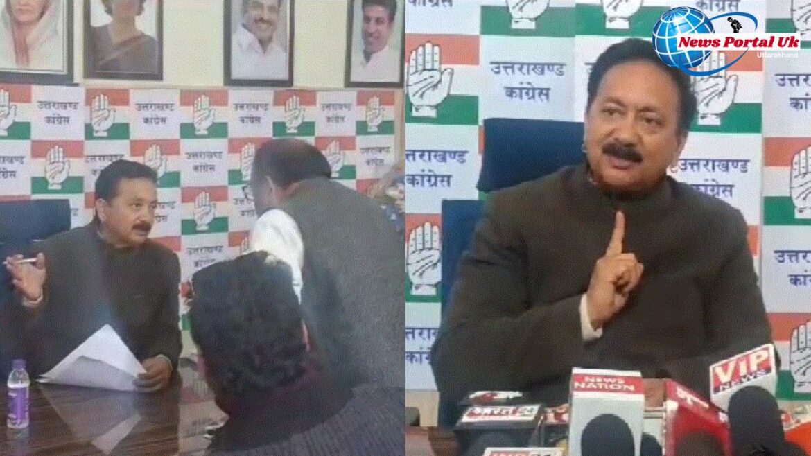 प्रदेश कांग्रेस अध्यक्ष करण माहरा ने कृषि मंत्री गणेश जोशी से पूछे तीन सवाल