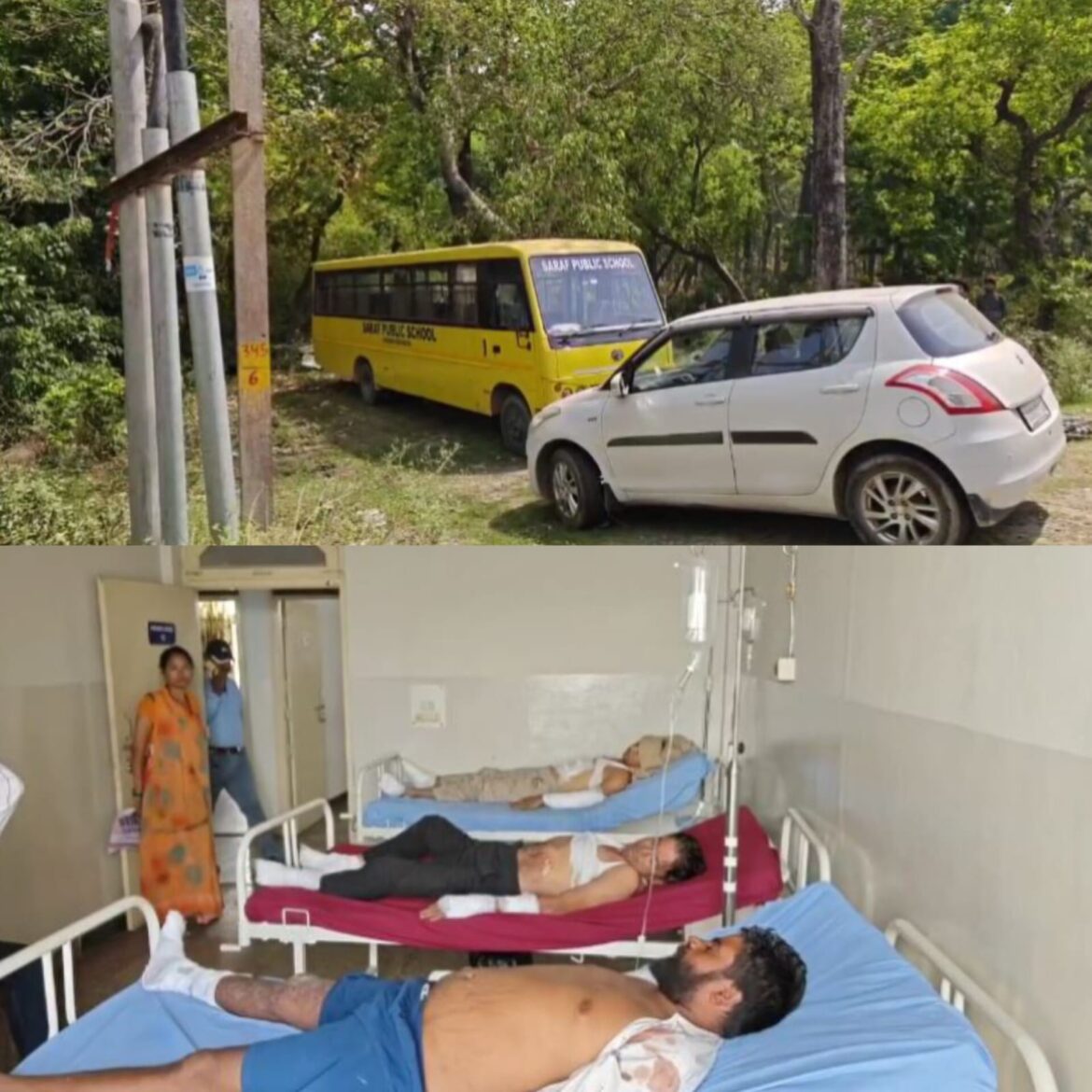 हाईटेंशन लाइन की चपेट में आई स्कूल बस: अतिक्रमण और प्रशासनिक लापरवाही से तीन घायल