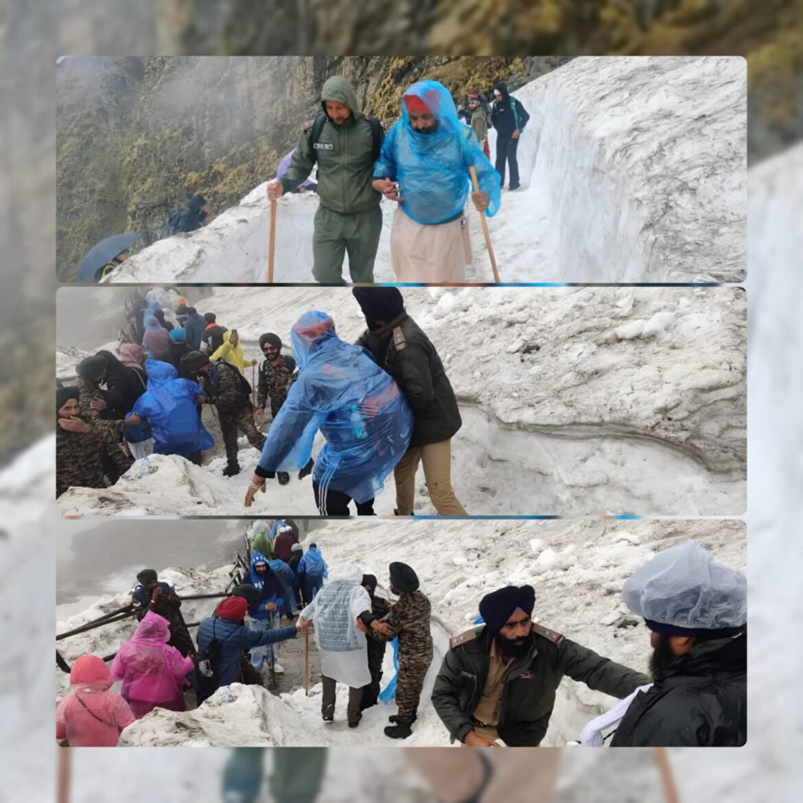 बर्फीले रास्तों में श्रद्धालुओं का सहारा बनी चमोली पुलिस