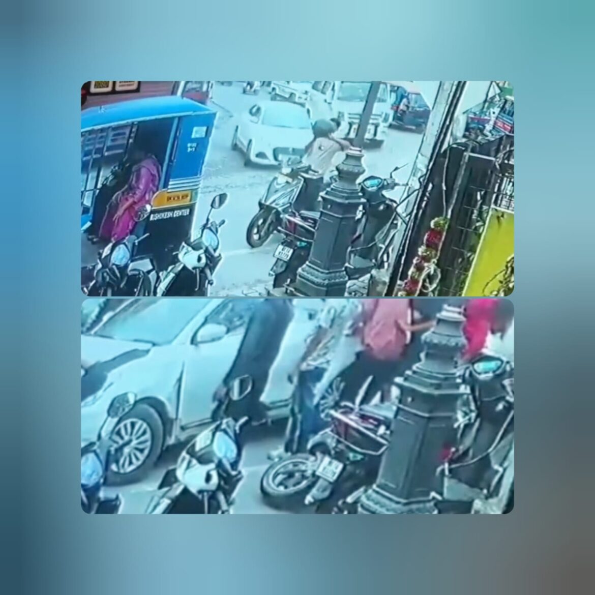 तपोवन में बड़ा सड़क हादसा टला: ओवरस्पीड कार ने स्कूटी और टेंपो को मारी टक्कर, बाल-बाल बचे महिला और बच्चे