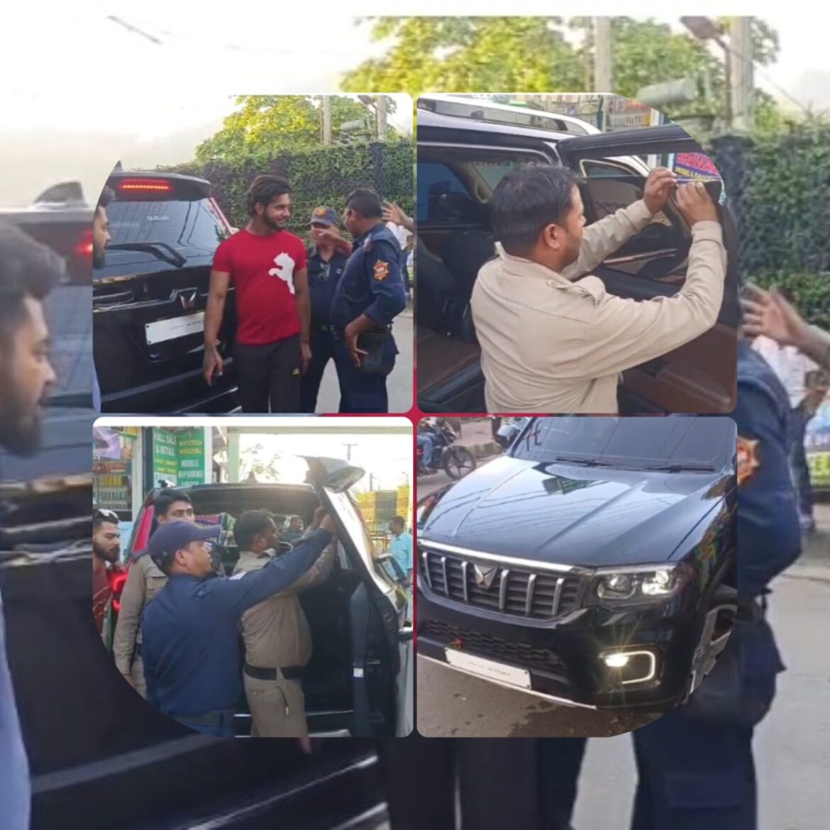 काली फिल्म लगे वाहनों के खिलाफ पुलिस सख्त, चालक से वसूला गया जुर्माना, चेतावनी देकर छोड़ा