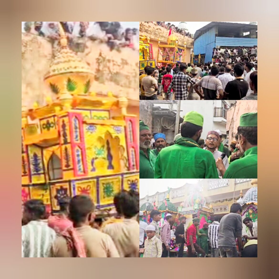 मुहर्रम शरीफ़ पर खेड़ी शिकोहपुर में निकला ताज़ियों का भव्य जुलूस, अखाड़ों में लाठी-गदका से दी गई शहीदों को श्रद्धांजलि