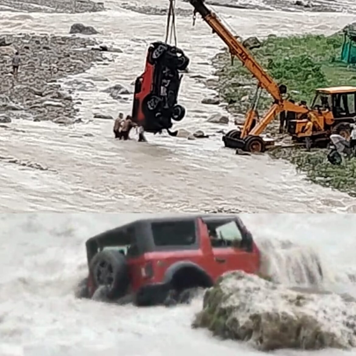 देहरादून: मालदेवता में सॉन्ग नदी में उतारी कार, तेज बहाव में बह गई गाड़ी