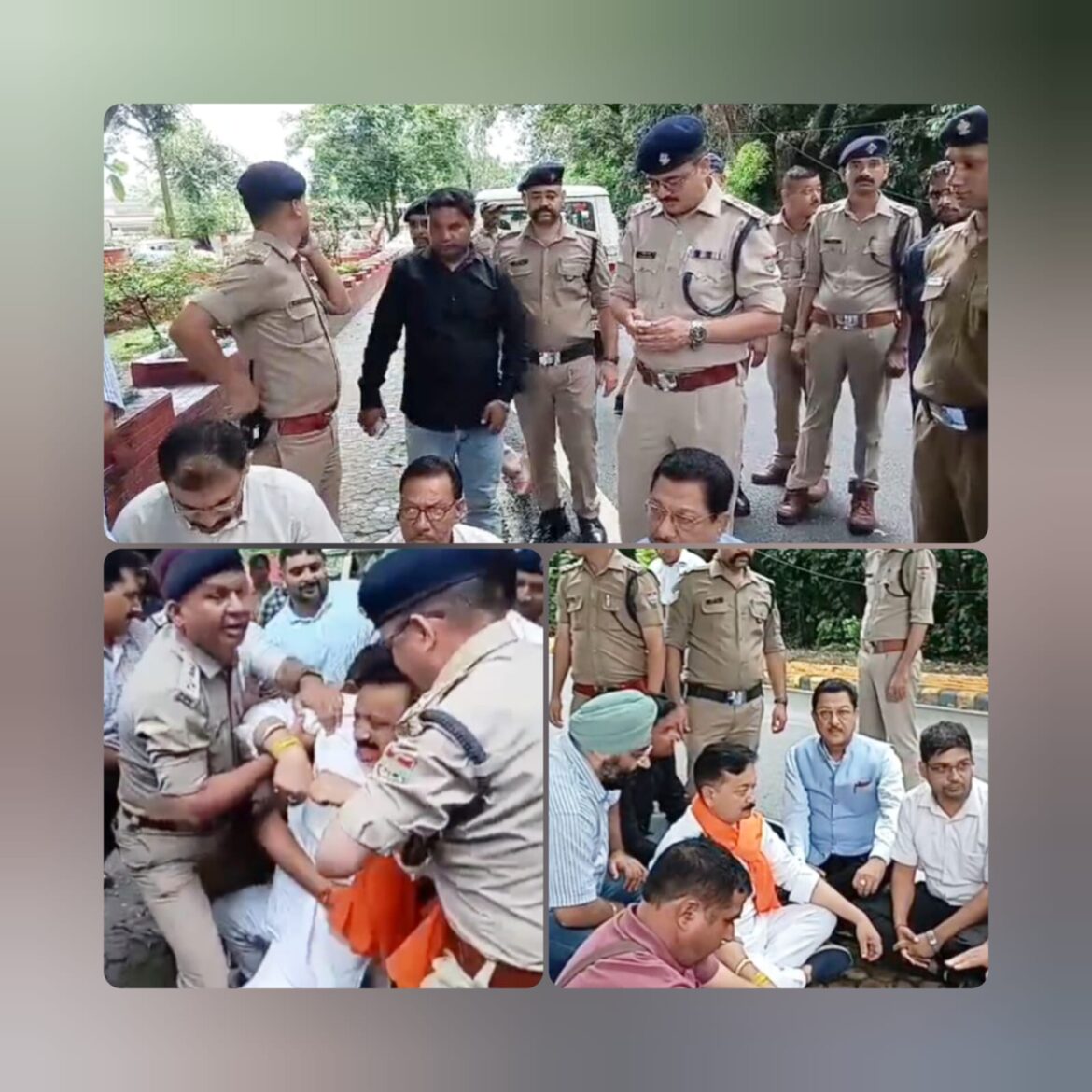 राजभवन के बाहर धरने पर बैठे कांग्रेस अध्यक्ष, पुलिस ने किया गिरफ्तार