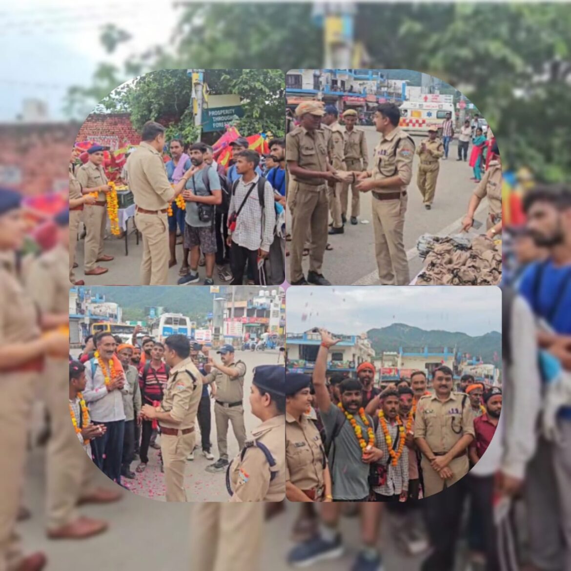 कांवड़ ड्यूटी पर तैनात पुलिसकर्मियों का एसपी ने बढ़ाया हौसला, वितरित किए रेनकोट और छतरियां
