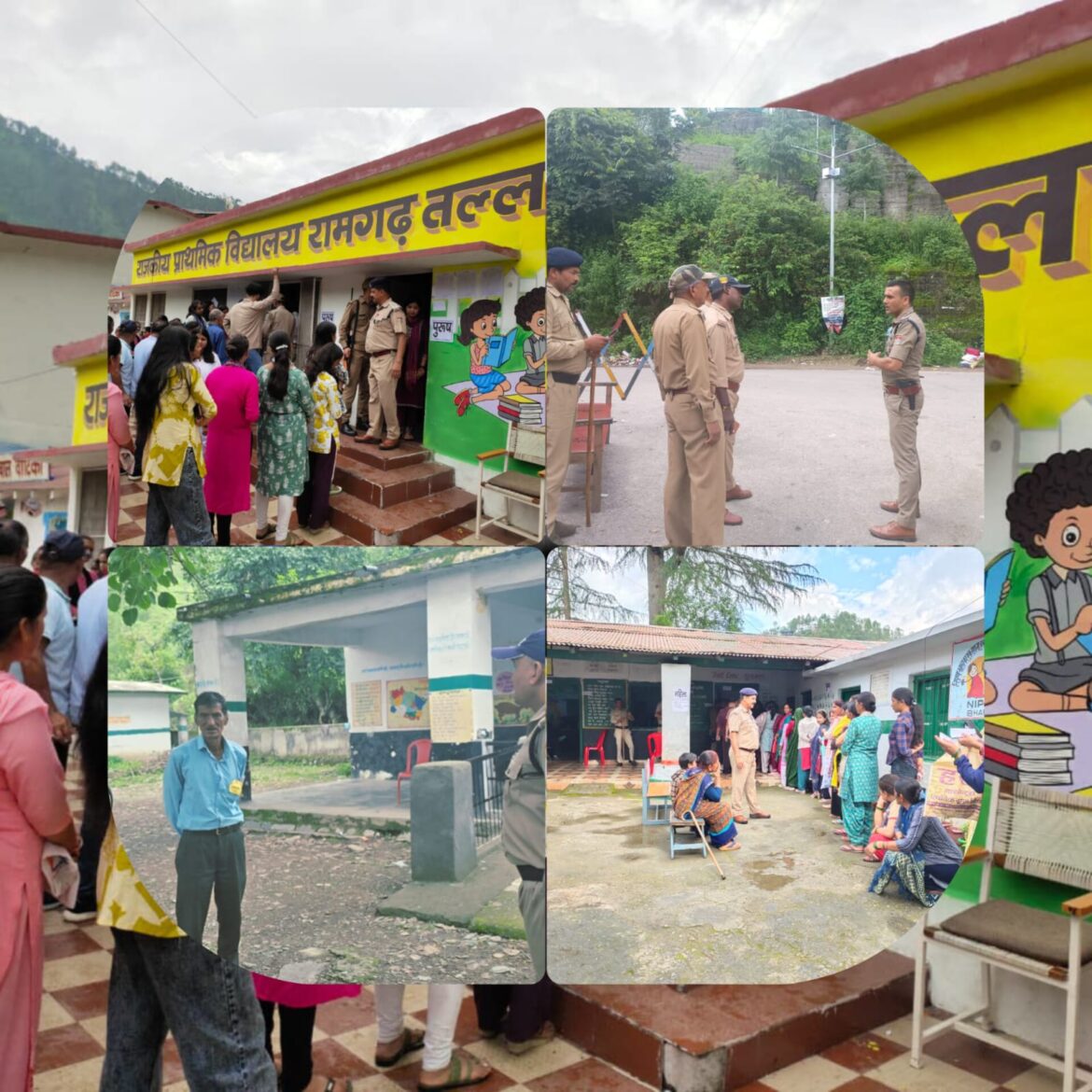 स्लग: मतदान केंद्रों पर सुरक्षा के कड़े इंतजाम, एसएसपी की निगरानी में शांतिपूर्ण मतदान