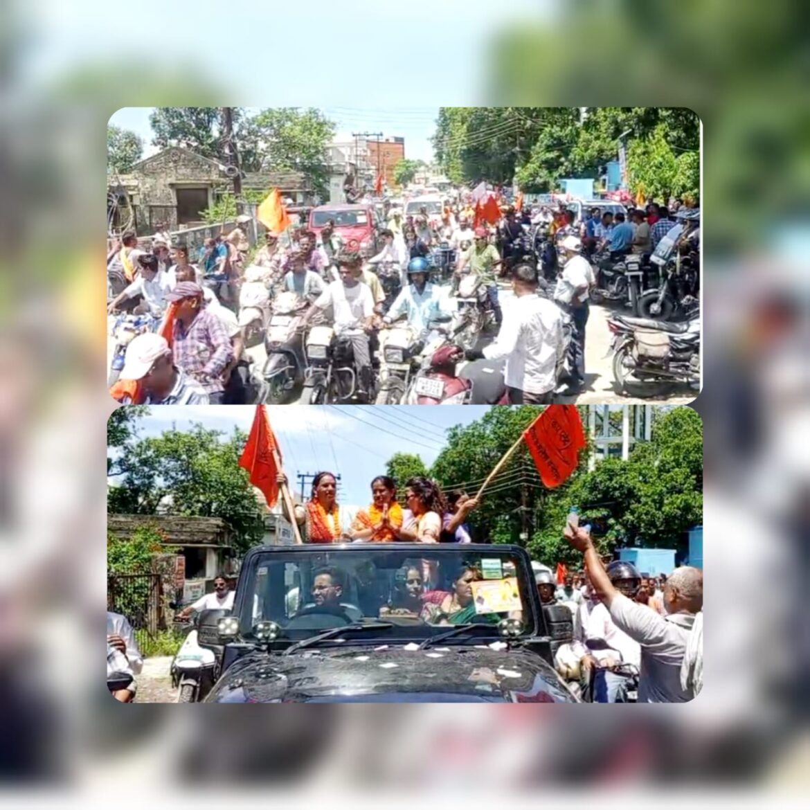 दीपा कमलेश चन्दोला ने निकाला जुलूस, कप-प्लेट चुनाव चिन्ह के समर्थन में दिखाया दम