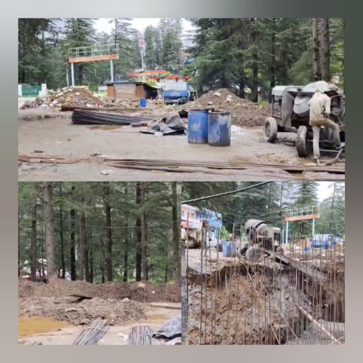 पार्किंग निर्माण से बंद हुआ श्मशान घाट का मार्ग, ग्रामीणों में आक्रोश