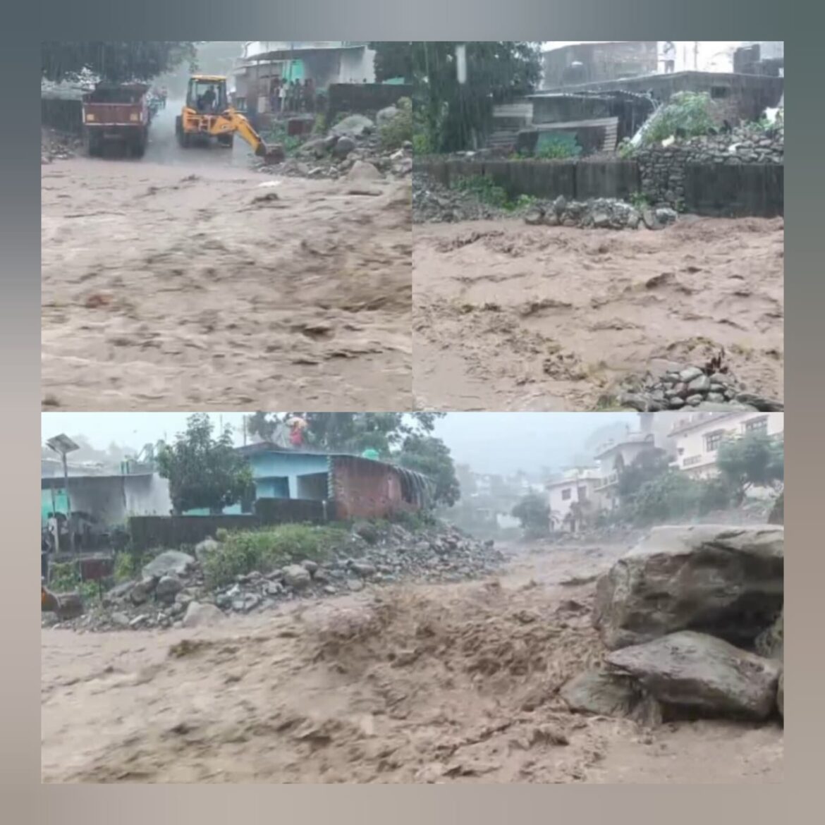 मूसलाधार बारिश से बिगड़े हालात, गोला नदी उफान पर, प्रशासन हाई अलर्ट पर