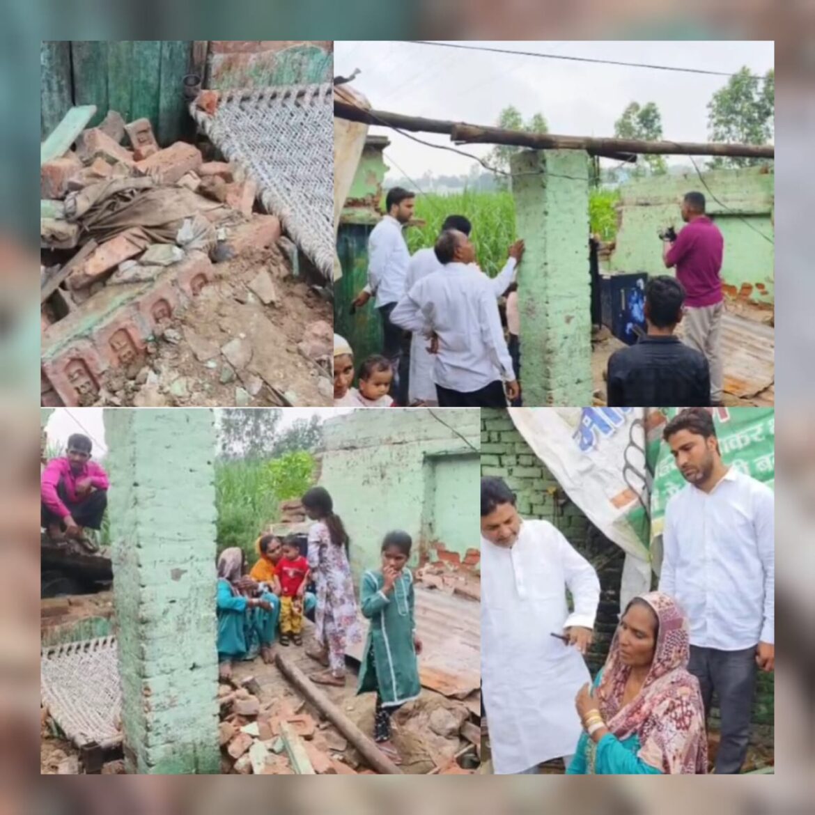 पिरान कलियर में बारिश का कहर: लगातार बारिश से मकान ढहा, मां और तीन बच्चे घायल