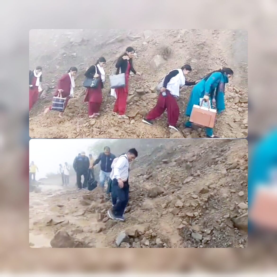 लोहाघाट: पुल्ला-चमदेवल मार्ग मलबे से बंद, घंटों फंसे रहे स्कूली बच्चे और यात्री