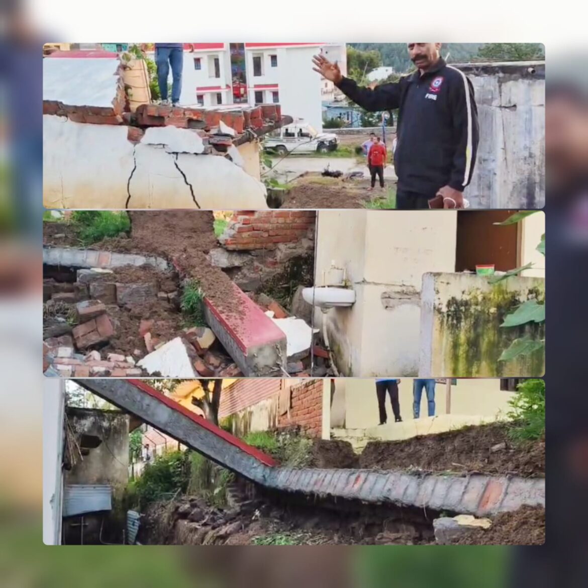 लोहाघाट अस्पताल की दीवार गिरने से फायर स्टेशन में भारी नुकसान, फायरकर्मी बाल-बाल बचे