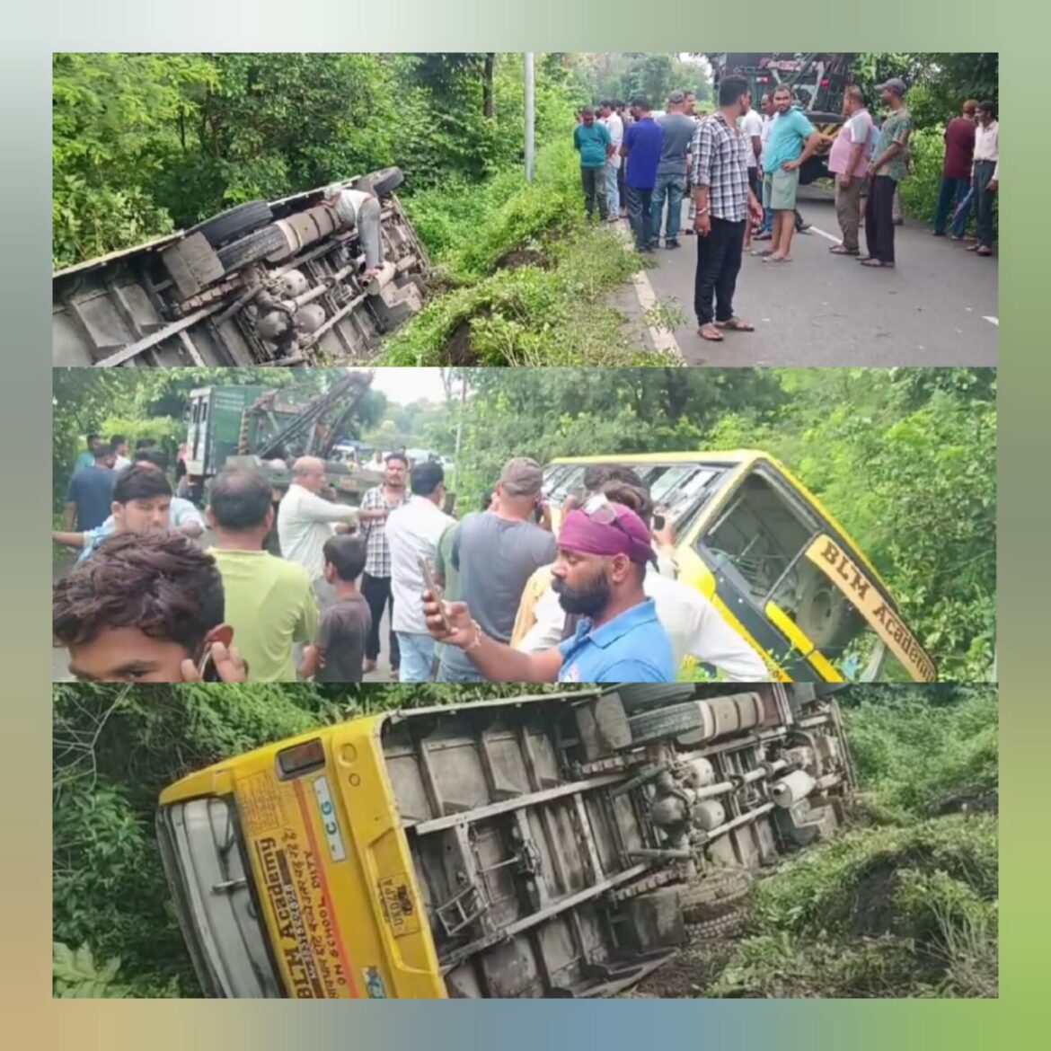 लालकुआँ में स्कूली बस खाई में पलटी, 15 बच्चे घायल