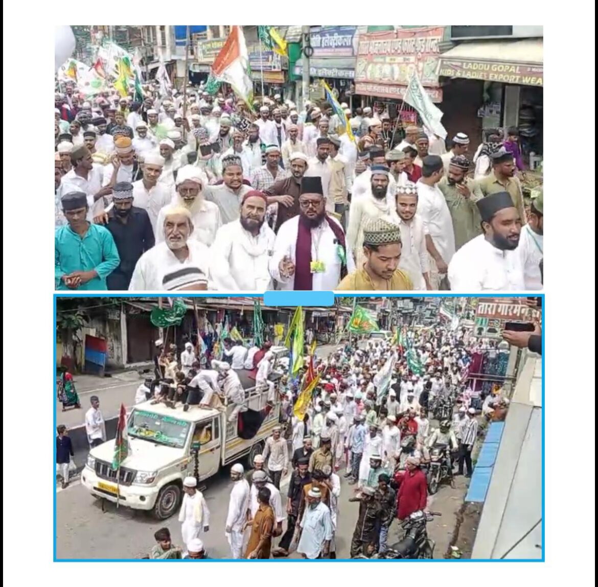 लालकुऑं में जश्न-ए-ईद मिलादुन्नबी: मोहम्मद साहब की यौमे पैदाइश पर निकला जुलूस-ए-मोहम्मदी, अमन और भाईचारे का दिया गया पैग़ाम