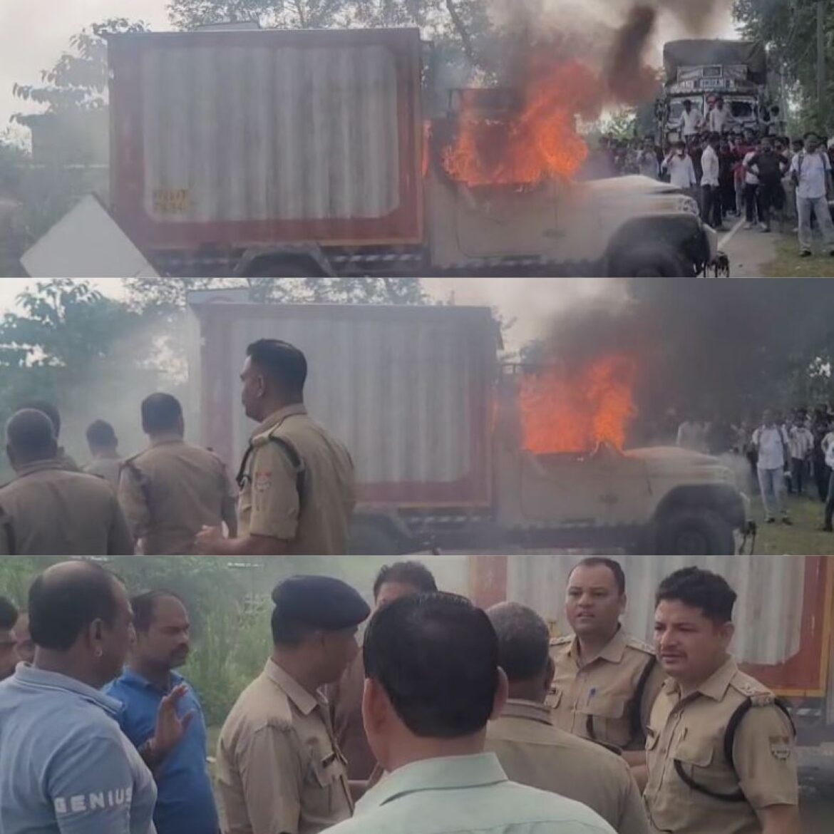 लक्सर: हाईवे पर गाय की मौत के बाद बवाल, ग्रामीणों ने किया हंगामा, पुलिस पर पथराव