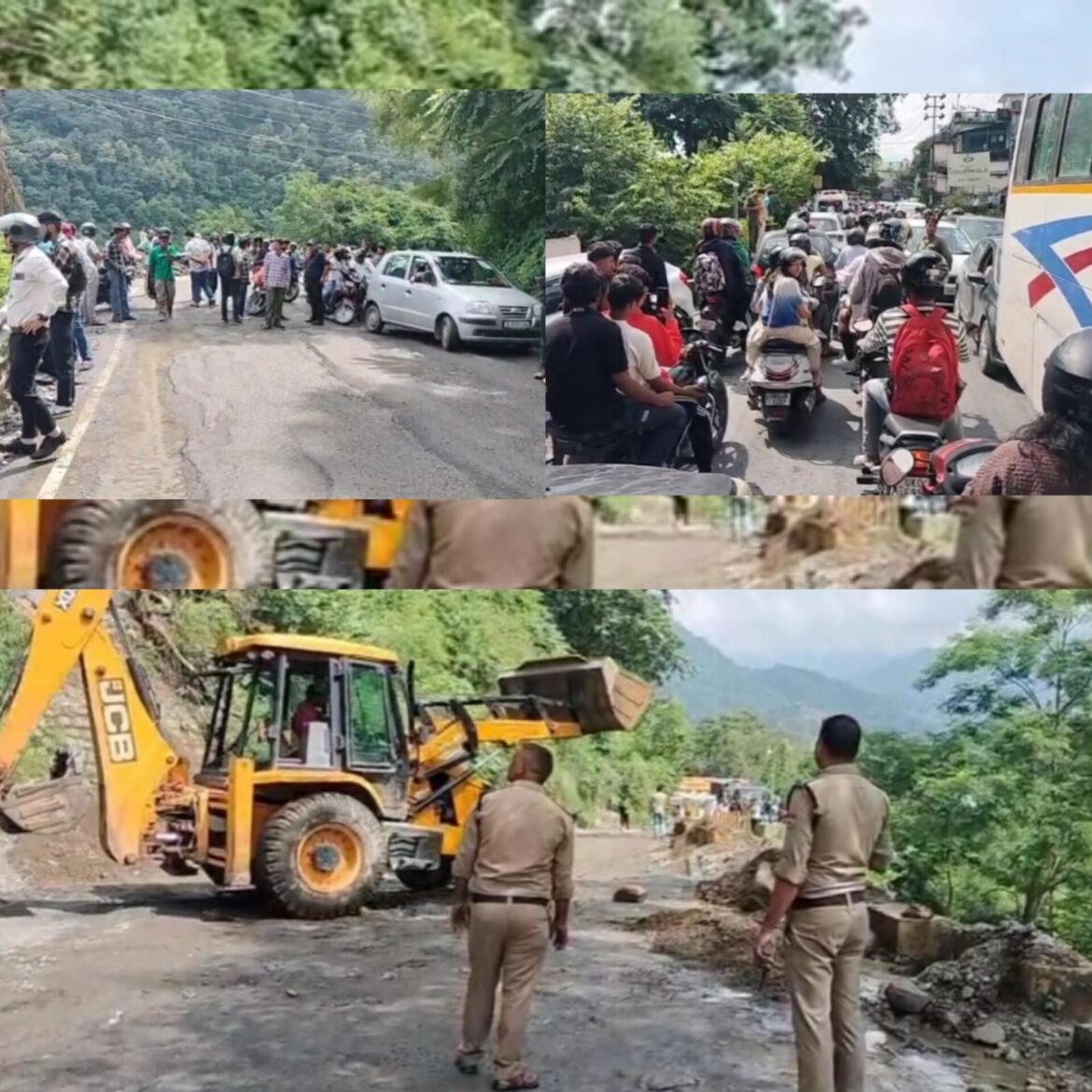 गुलाब घाटी में भूस्खलन से नैनीताल हाईवे बंद, सैकड़ों वाहन फंसे