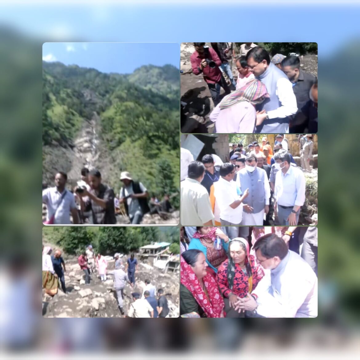 चमोली: मुख्यमंत्री धामी ने नंदानगर आपदा प्रभावित क्षेत्रों का दौरा किया