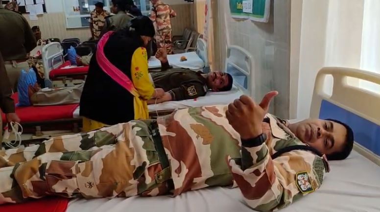 हल्दूचौड़ में बीटीपी जवानों ने आयोजित किया रक्तदान शिविर