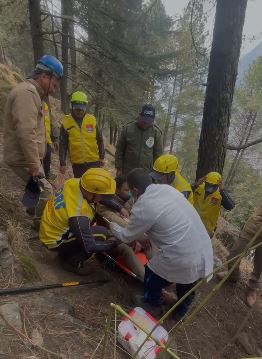 ज्योतिर्मठ में नंदा देवी राष्ट्रीय पार्क क्षेत्र में फॉरेस्ट फायर मॉक ड्रिल