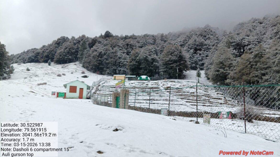 चमोली में पश्चिमी विक्षोभ से मौसम में बदलाव, बर्फबारी और बारिश का असर