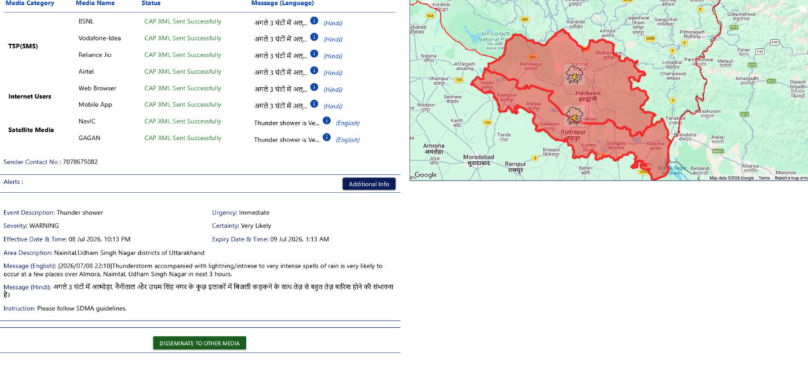 उत्तराखंड के कई जिलों में रेड अलर्ट, आंधी-तूफान के साथ भारी बारिश की चेतावनी