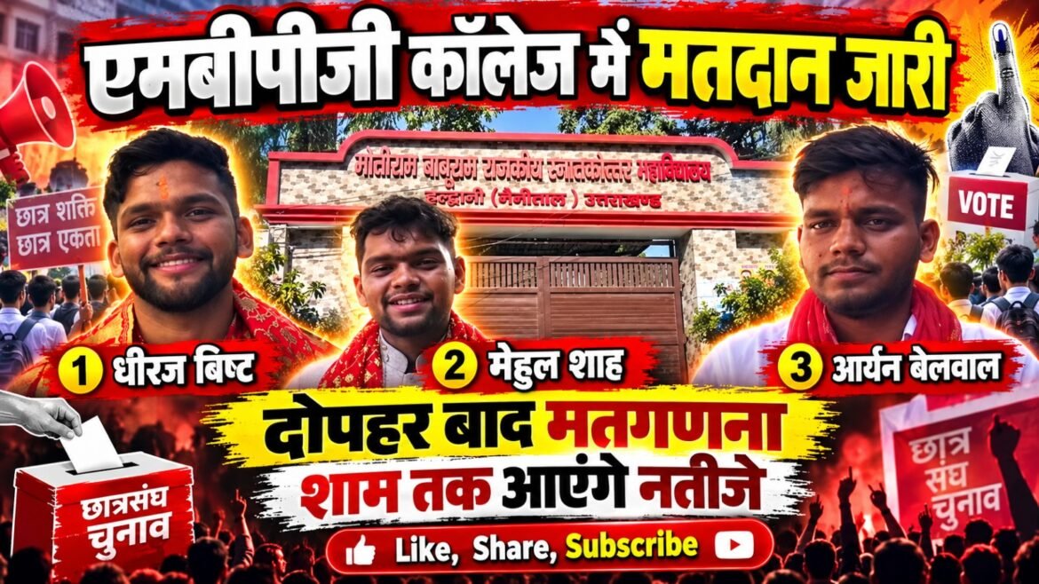 एमबीपीजी कॉलेज में मतदान जारी, दोपहर बाद मतगणना; शाम तक आएंगे नतीजे