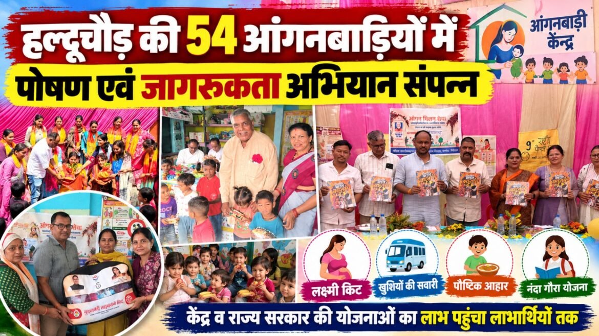 हल्दूचौड़ की 54 आंगनबाड़ियों में पोषण एवं जागरूकता अभियान संपन्न, महिला मोर्चा अध्यक्ष कंचन भट्ट ने गिनाईं उपलब्धियां
