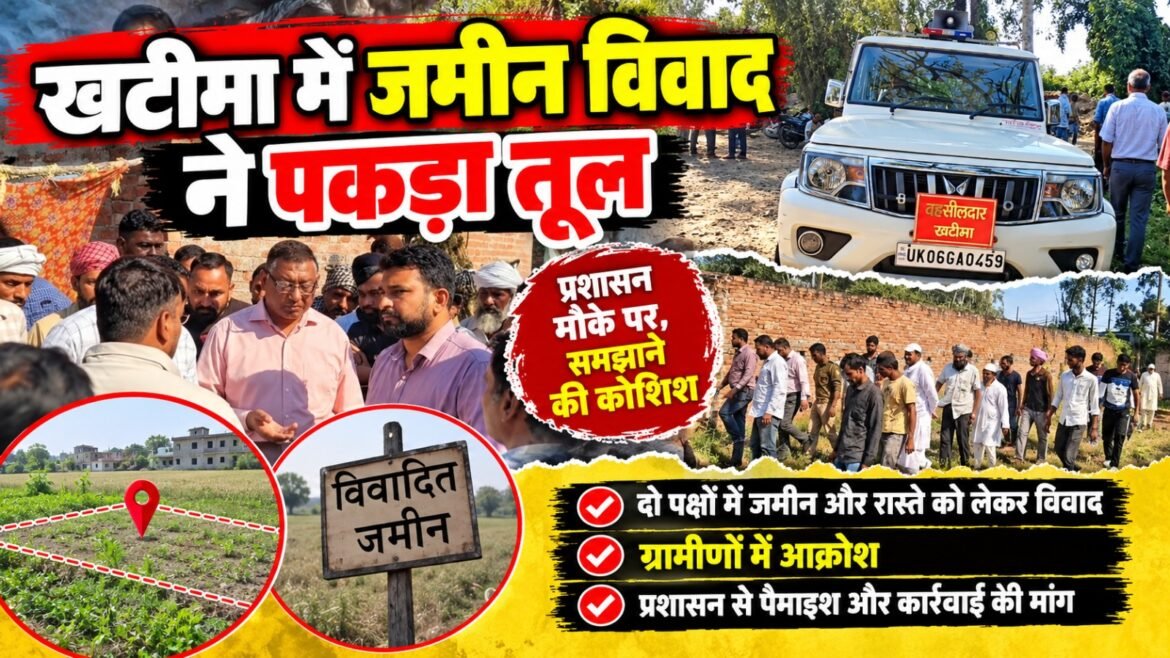 खटीमा में जमीन और रास्ते को लेकर विवाद गहराया, कोर्ट के फैसले के बाद भी कब्जा नहीं मिलने का आरोप, तहसीलदार ने रुकवाया निर्माण कार्य