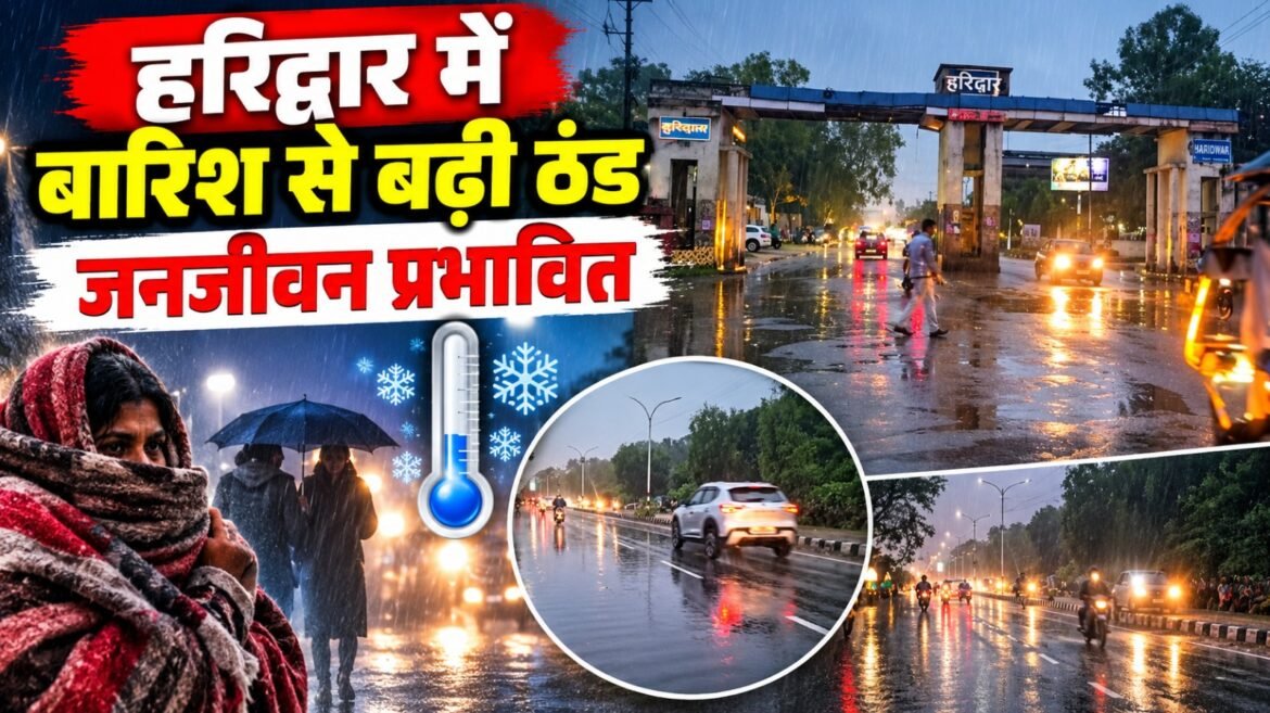 हरिद्वार में मौसम ने बदली करवट, रुक-रुक कर बारिश से बढ़ी ठंड, जनजीवन प्रभावित