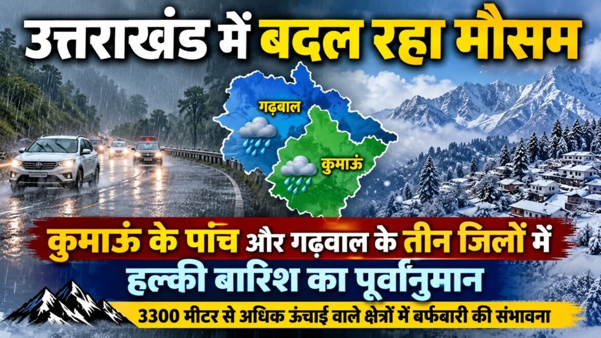 उत्तराखंड में बदला मौसम का मिजाज, आठ जिलों में बारिश और ऊंचाई वाले इलाकों में बर्फबारी के आसार