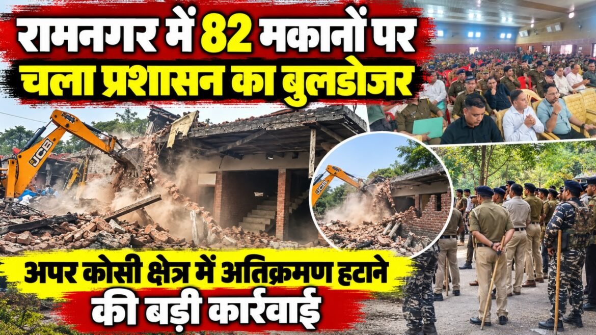 रामनगर में 82 मकानों पर चला प्रशासन का बुलडोजर, अपर कोसी क्षेत्र में अतिक्रमण हटाने की बड़ी कार्रवाई